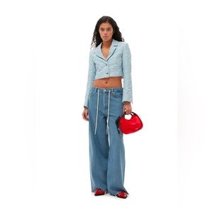 GANNI Heavy Denim Wide Drawstring Jeans